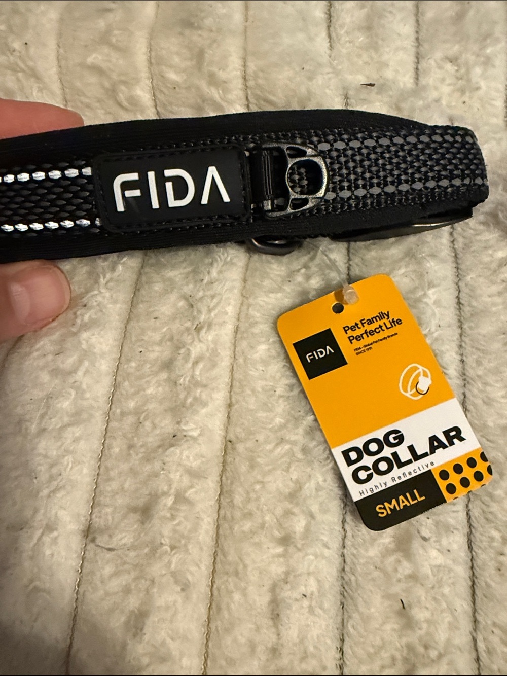 Small Reflective Dog Collar - Black